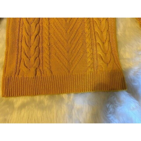 Zara Sweater Womens Size Small Cable Fisherman Chunky Knit Pullover Mustard GUC - Picture 3 of 9